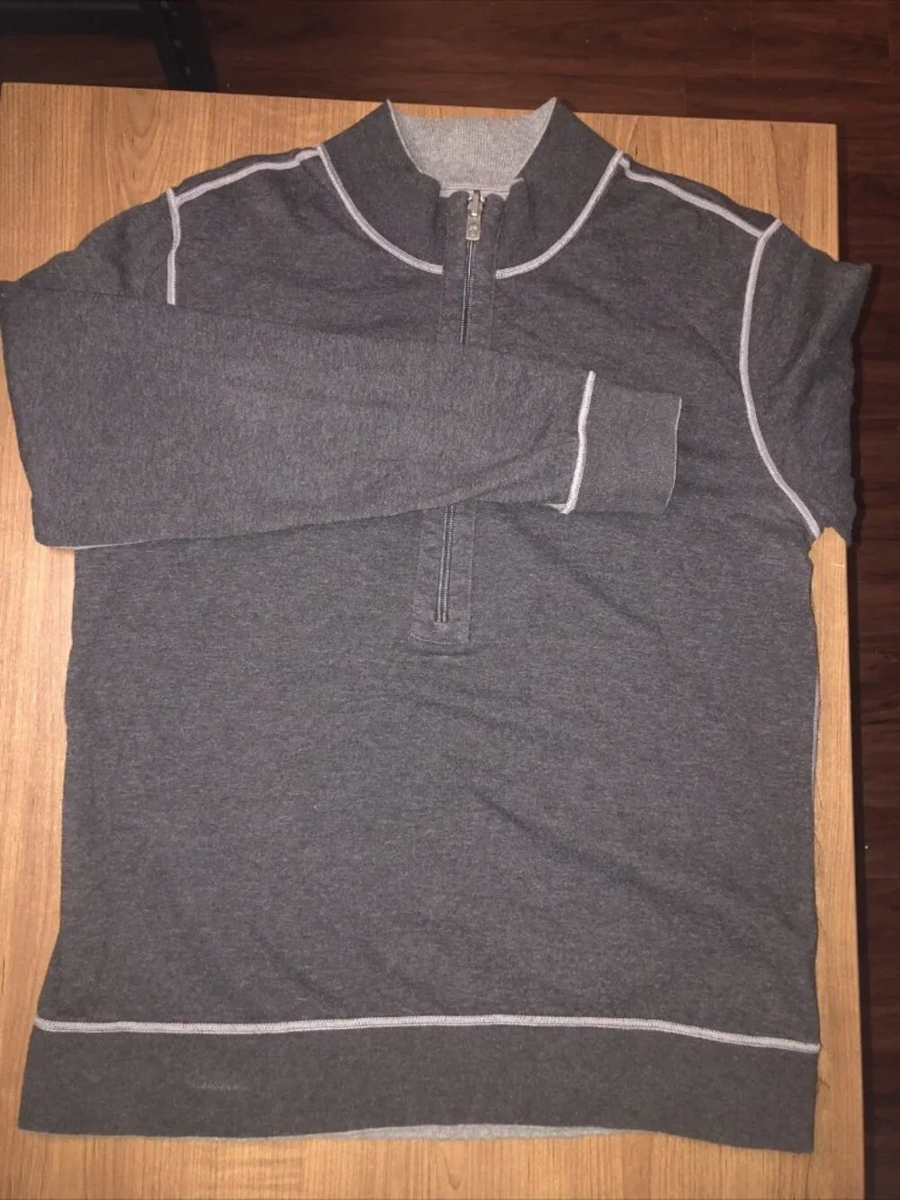 Tommy Bahama Black Gray Half Zip Sweater Pullover Men's Size Medium Reversible